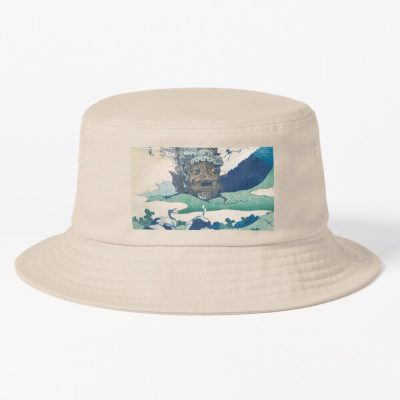 Howl'S Castle And Japanese Woodblock Mashup Bucket Hat Official Howls Moving Castle Merch