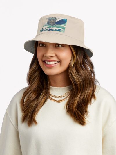 Howl'S Castle And Japanese Woodblock Mashup Bucket Hat Official Howls Moving Castle Merch