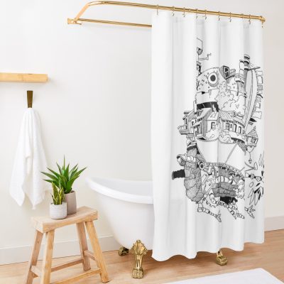 Howls Moving Castle Shower Curtain Official kaliuchisshop Merch