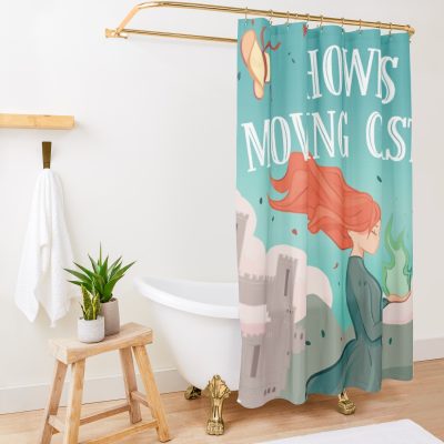 Howl'S Moving Castle Illustration Shower Curtain Official kaliuchisshop Merch