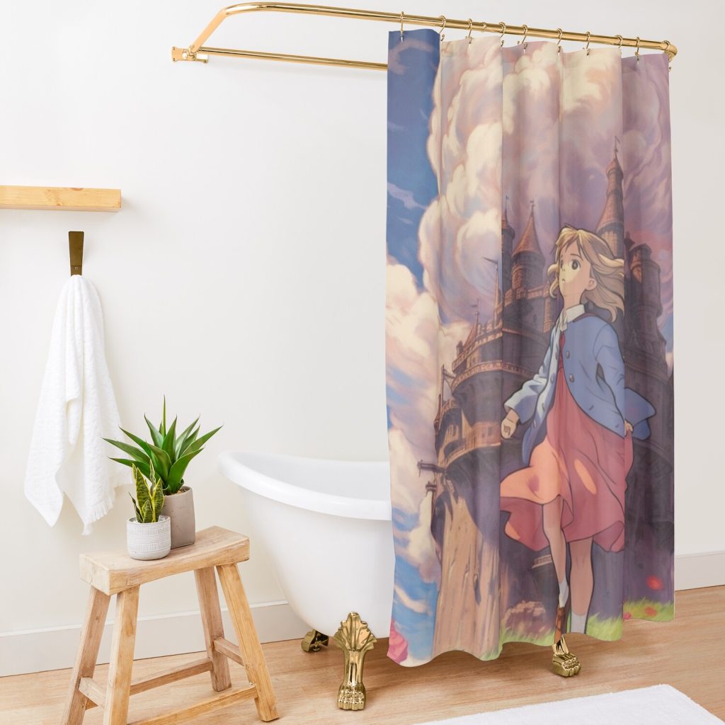 Howls Moving Castle Shower Curtain Official kaliuchisshop Merch