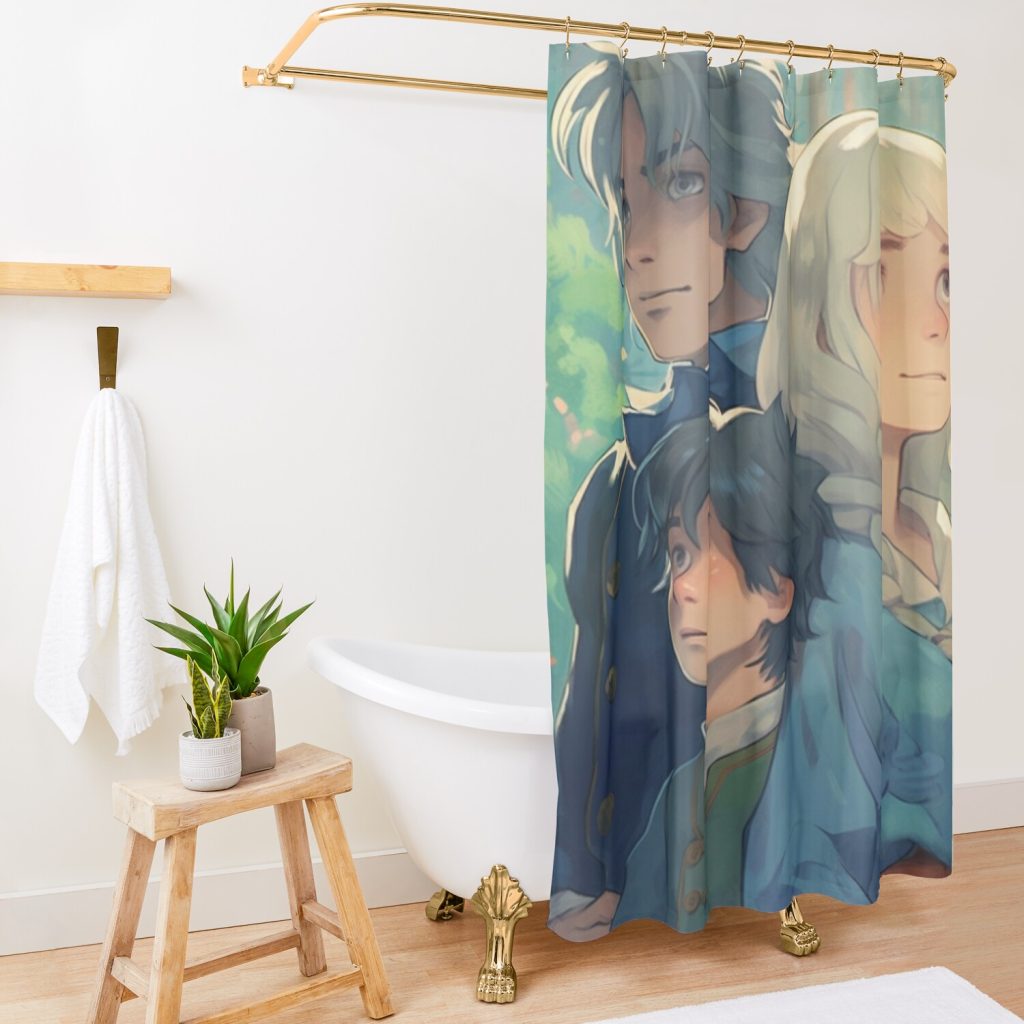 Vintage Howl'S Moving Castle Shower Curtain Official kaliuchisshop Merch