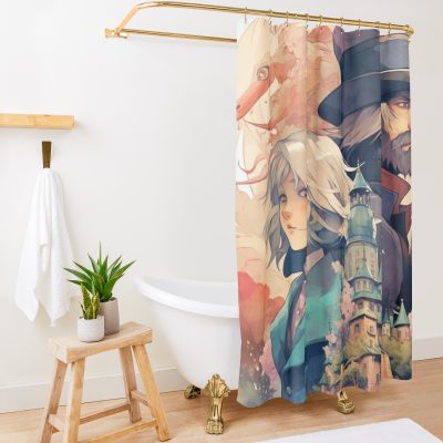 Howl Moving Castle Japanese Shower Curtain Official kaliuchisshop Merch