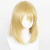 Anime Howl s Moving Castle Wizard Howl Cosplay Short Blonde Yellow Wig With Howl Earrings Necklace 2 - Howl's Moving Castle Shop