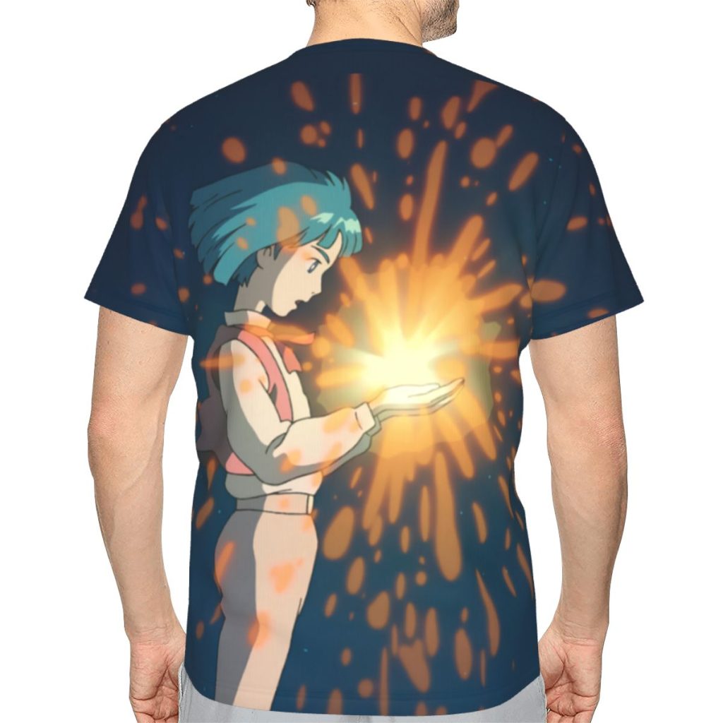 Howls Moving Castle T Shirt Young Howl Firework Awesome Polyester Beach T Shirt Short Sleeve Graphic - Howl's Moving Castle Shop